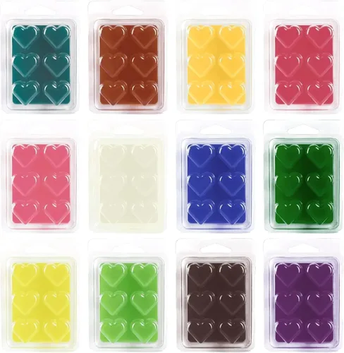 Miniatura 4 de pliadvbu Cera perfumada que derrite el corazón para calentador de cera perfumada – 100% soja derretida – 12 fragancias x 6 corazones para el hogar