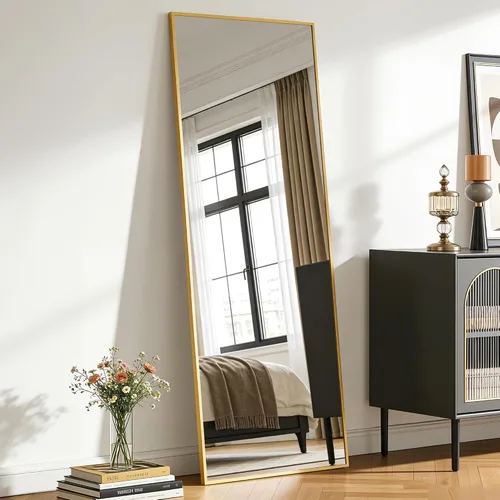 Miniatura 35 de Antok Espejo de Cuerpo Entero, Espejo de Piso de 58"x18" con Soporte, Espejos Montados Colgantes para Dormitorio, Sala de Estar, Vestidor, Comedor