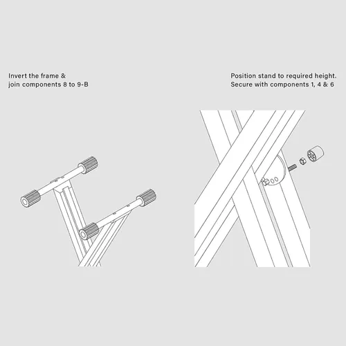 Miniatura 8 de Kadence NK13WH Touring Series - Soporte para teclado de 6.6 lbs de doble X Marco resistente y embrague de bloqueo seguro Diseño X de doble