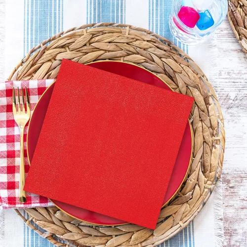 Miniatura 6 de Whaline Servilletas patrióticas de 6.5 x 6.5 pulgadas, color rojo, azul y blanco, servilletas desechables coloridas del 4 de julio, servilletas