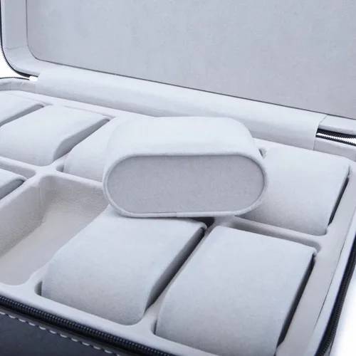 Miniatura 5 de Homeater Caja de reloj de 10 ranuras Caja de viaje portátil con cremallera Caja de almacenamiento de joyería de almacenamiento de almacenamiento