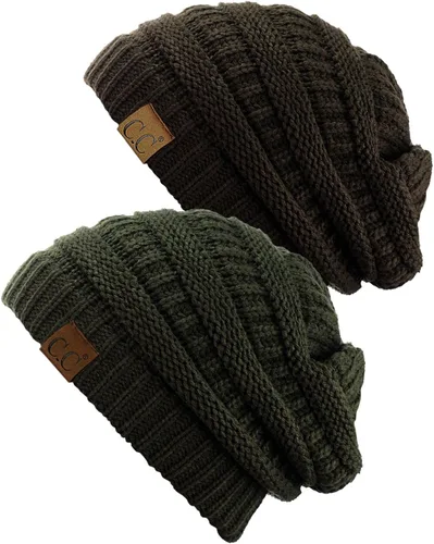 Miniatura 69 de Gorro a la moda de tejido suave abultado, cálido y elástico de C.C