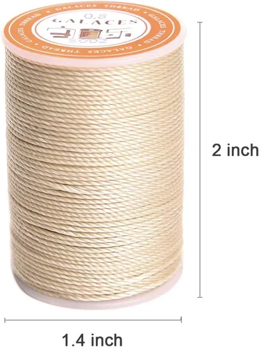 Miniatura 2 de Cordón de poliéster encerado, cuerdas recubiertas de cera, impermeable, hilo redondo recubierto de cera para pulseras trenzadas, accesorios de Beige