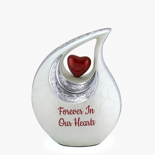 Miniatura 22 de Gran urna de lágrima negra con corazón plateado para cenizas humanas masculinas - Urnas para hombres y mujeres adultos - Urnas de cremación