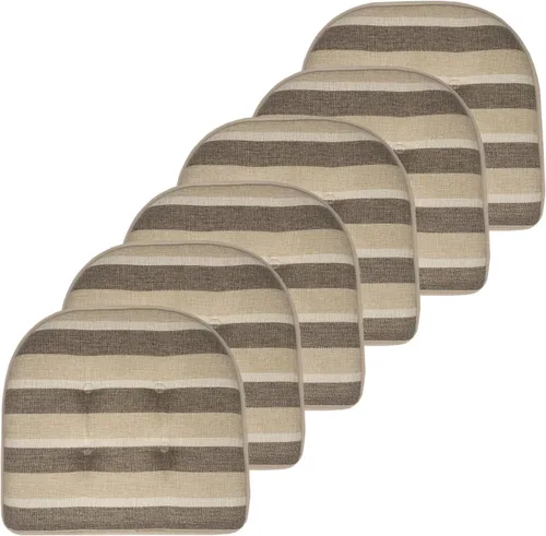 Miniatura 87 de Sweet Home Collection - Cojín de espuma viscoelástica para silla con capitoné, antideslizante, parte trasera de goma, en forma de U, 17 x 16 Piel