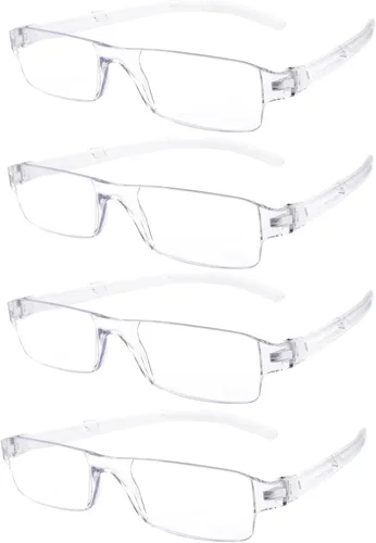 Miniatura 8 de Pack 4 Rimless Reading Glasses,Blue Light Clear Frames Reader Lightweight for Men and Women