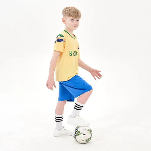 Miniatura 96 de Cnins Camisetas de entrenamiento de fútbol para niños de 2 a 14 años, trajes de práctica para niños y niñas con colores del equipo nacional