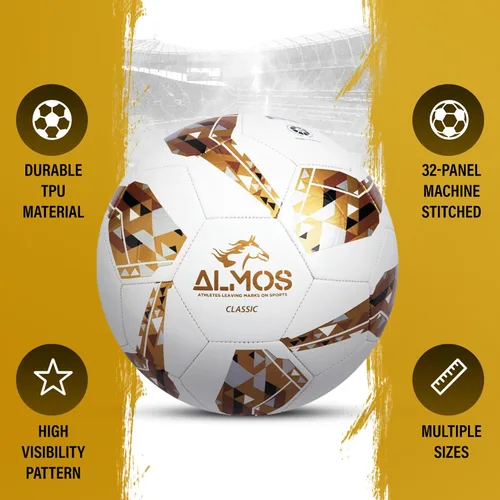 Miniatura 4 de Almos Balón de fútbol clásico de entrenamiento 32 – para clubes, rendimiento de partidos, fútbol en interiores y exteriores, adecuado para césped