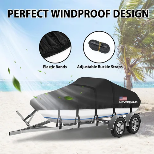 Miniatura 4 de Cubierta para barco 17-19 pies Fundas impermeables para barco Compatibles con bass, V-Hull y Tri-Hull, pesca y esquí, Runabout Bowrider, 17' 18' 19