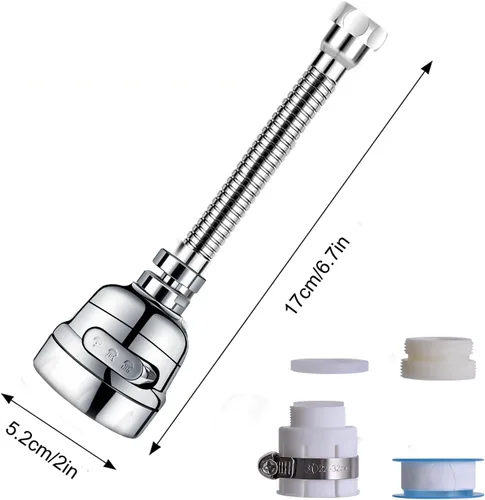 Miniatura 8 de Wodgreat Accesorio rociador de grifo de cocina, extensor de grifo móvil con 4 modos de pulverización, cabezal giratorio de 360°, ducha de refuerzo