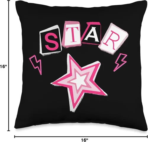 Miniatura 4 de Cyber Y2K Star Pink Mcbling - Almohada estética para decoración de habitación de los años 2000