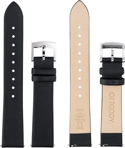 Miniatura 3 de OTTOODY Correas de reloj de cuero de liberación rápida, elegante y ultra suave, correa de reloj de cuero de grano superior para mujeres y hombres