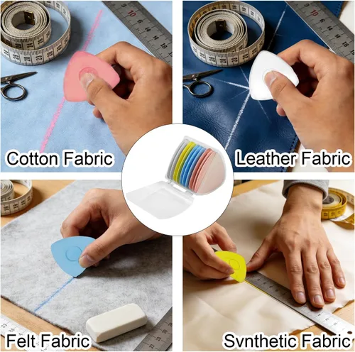 Miniatura 4 de Tiza de Sastre para Costura Marcador de Tela de Sastre Tiza para Acolchado, Accesorios de Suministros de Costura (10 Piezas)