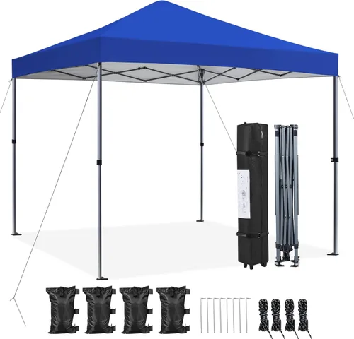 Miniatura 11 de Yaheetech Toldo desplegable de 6.6 x 6.6 pulgadas, tienda de campaña instantánea portátil para exteriores, kiosco comercial con bolsa de transporte