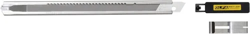 Miniatura 3 de OLFA Cúter de acero inoxidable de 9 mm (SVR-2) - Cuchillo retráctil de precisión multiusos con cuchilla de acero inoxidable intercambiable
