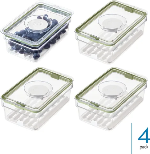 Miniatura 2 de iDesign The Fresh Collection - Contenedor de almacenamiento mediano corto para productos con bandeja de inserción, 5 pulgadas de largo x 8.1