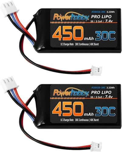 Miniatura 2 de Powerhobby 2s 450mah 30C Lipo Batería (paquete de 2) : Axial SCX24