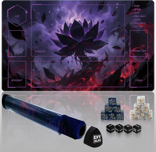 Miniatura 7 de Tapete MTG TCG -Incluye tubo de almacenamiento y 7 dados-¡Experimenta calidad de primer nivel y alfombrilla impermeable y antideslizante con bloqueo