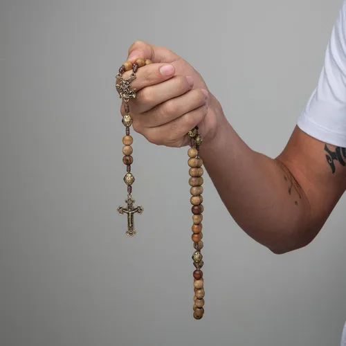 Miniatura 14 de Intercession Rosario de madera maciza hecho a mano Nuestro Padre Sagrado