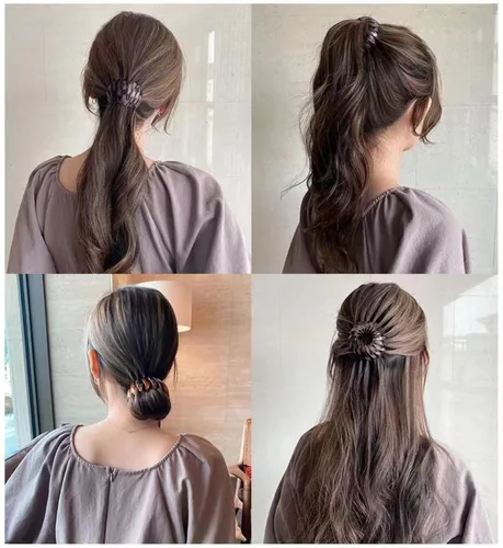 Miniatura 4 de 7 piezas de pinzas de pelo mágicas de nido de pájaro y accesorios para moños para mujeres Color-02