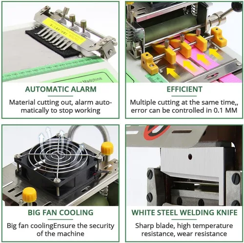 Miniatura 4 de Cortadora de las correas, cortador automático de cinta caliente y fría para la cinta autoadhesiva de la cinta de la cinta de la banda elástica