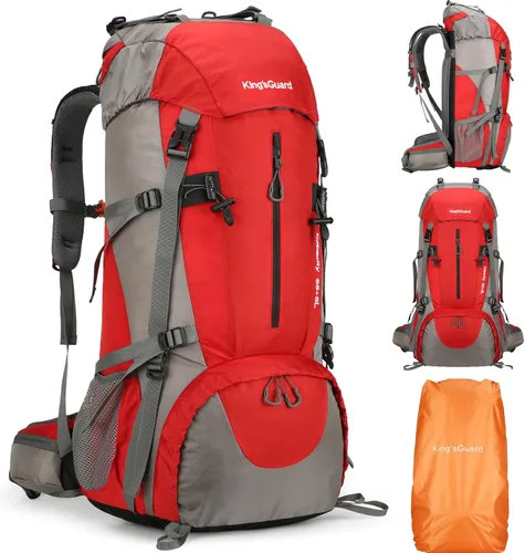 Miniatura 10 de Mochila de 70 L para Camping, Senderismo, Escalada al Aire Libre con Funda Impermeable para Lluvia Verde Armada (ArmyGreen)