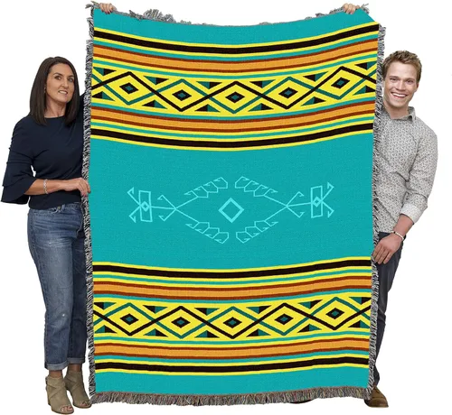 Miniatura 15 de Pure Country Weavers Concho Springs - Manta de ciruela, inspirada en los nativos americanos, manta de regalo tejida de algodón, fabricada
