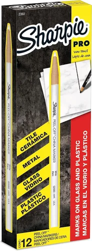Sharpie Peel Off - Marcador de cera para porcelana (1 unidad), color blanco