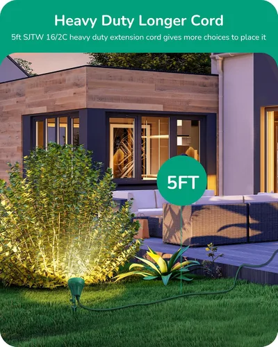 Miniatura 5 de EDISHINE Foco de 120 V para exteriores, 5 lentes de color extra, 5.5 W 500 lúmenes, foco LED impermeable para exteriores, iluminación de paisaje