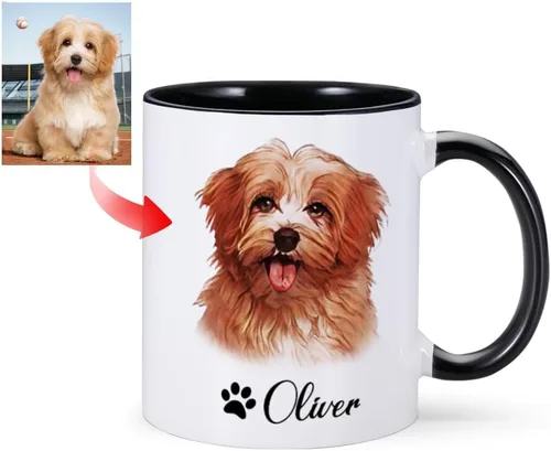 Taza personalizada para perro con foto y nombre, taza de café personalizada para perros y gatos, taza de café personalizada, taza de imagen de