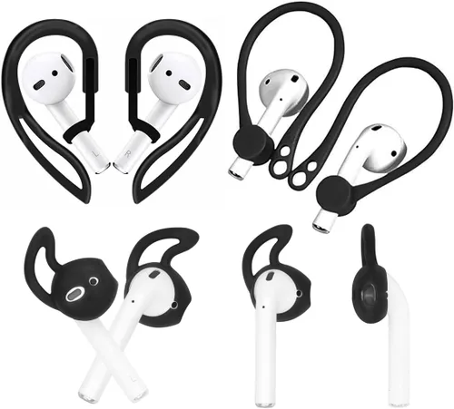 Miniatura 4 de ALXCD Almohadillas para las orejas compatibles con Airpod, 2 pares de ganchos para las orejas de TPU suave y 2 pares de almohadillas de silicona