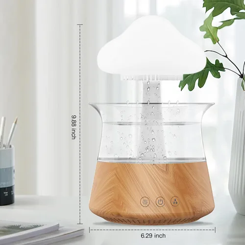 Miniatura 2 de Humidificador de Gota de Agua de Lluvia - Lámpara en Forma de Nube de Hongos, Difusores de Aceite Esencial, Difusores de Aromaterapia de Ruido Grano