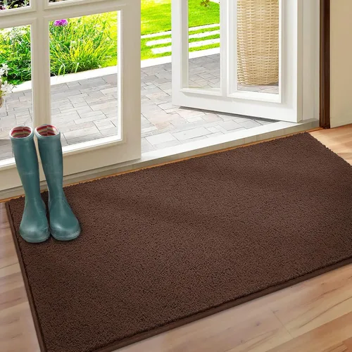 Miniatura 20 de HOMEIDEAS Tapetes para puerta de interior, 17 x 29 pulgadas, súper absorbentes, antideslizantes, para entrada, parte delantera y trasera, tapete