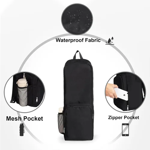 Miniatura 4 de Bolsa para Esterilla de Yoga con Bolsillo Lateral de Malla y Cremallera, Compartimento Exterior para Artículos Húmedos, Bolsa Ligera Impermeable