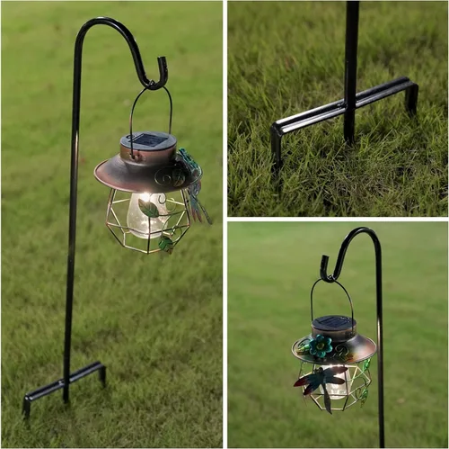 Miniatura 6 de EXCMARK - Gancho de pastor de altura ajustable de 81/61/41 cm y 1,3 cm de grosor. Úsalo en bodas, para colgar luces solares, linternas, comederos