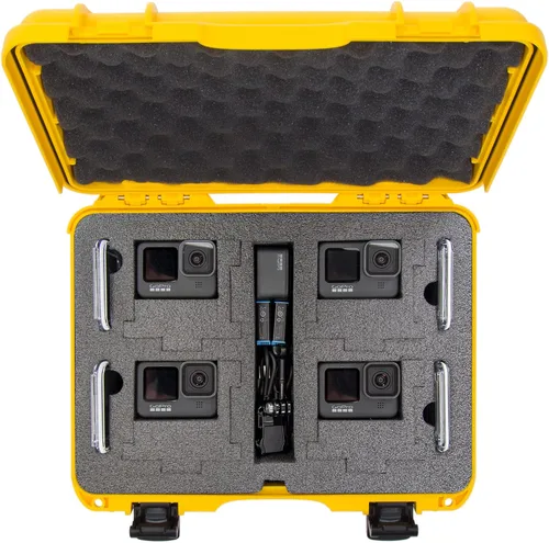 Miniatura 6 de NANUK 910 Estuche rígido impermeable con inserto de espuma para cuatro GoPro Hero 9 y 10 - Amarillo (910-4GOPH94)