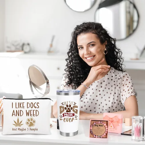 Miniatura 6 de Regalos para el día de la madre, regalo para mamá, regalo para amantes de los perros para mujeres, regalo de Navidad para mamá perro con vaso