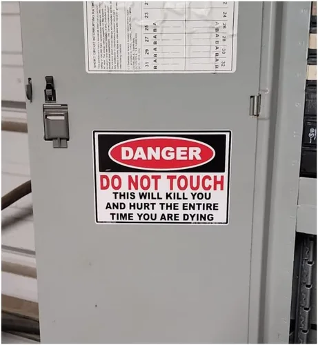 Miniatura 2 de Pegatina Danger Do Not Touch This Kills Safety Decal Unlimited Advertencia eléctrica Hecho en Texas 3.5 x 5