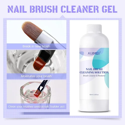 Miniatura 2 de Limpiador de pinceles de uñas de gel y gel para aplicación acrílica, puede disolver rápidamente los residuos, limpiador de brochas de uñas acrílicas