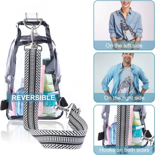 Miniatura 6 de Edraco Bolsa transparente aprobada para estadios, bolsa transparente con correa bordada