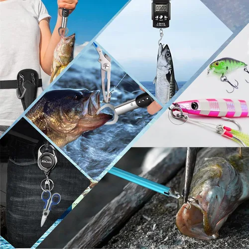 Miniatura 7 de XBLACK Kit de herramientas de pesca, alicates de pesca, pinza de pescado, báscula de pesca, herramientas de agarre de pescado, equipo de pesca