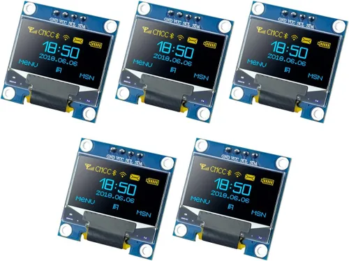 Miniatura 9 de Hosyond 5 Piezas 0.96 Pulgadas OLED I2C IIC Módulo de Pantalla 12864 128x64 Píxeles SSD1306 Mini Pantalla OLED Autoluminiscente Compatible con Azul