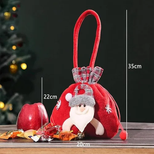 Miniatura 8 de KEIGPERI 1 juego de bolsas para muñecas de regalo de Navidad, bolsas de regalo reutilizables con cordón, bolsas de regalo de Navidad con cordón