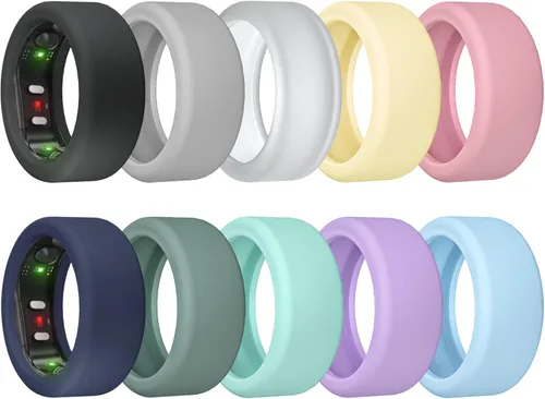 Miniatura 10 de Paquete de 10 fundas de anillo para RingConn Gen 3/Gen 2/Gen 1, protector de anillo de silicona elástica para RingConn Gen 2, accesorios