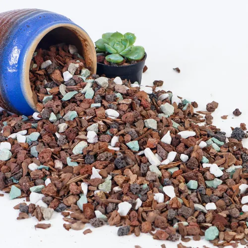 Mezcla de suelo para bonsái de 2 cuartos, lava, corteza, roca volcánica, zeolita verde y perlita, mezcla orgánica natural para plantas en maceta