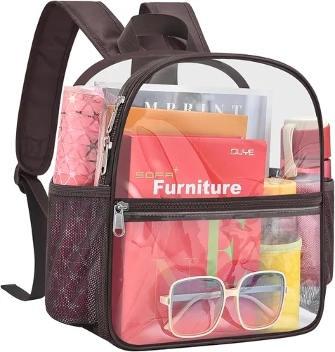 Miniatura 24 de Busiuw Mochila Transparente para Eventos de Estadio 12x12x6 Mini Pequeñas Mochilas Deportivas para Fanáticos, Aguamarina
