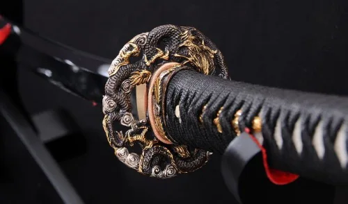 Miniatura 6 de Katana Wakizashi Tanto de arcilla japonesa forjada a mano, 3 piezas, corte real
