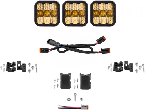 Miniatura 8 de Diode Dynamics SS5 CrossLink - Barra de luz LED de 3 cápsulas (una), combo blanco profesional