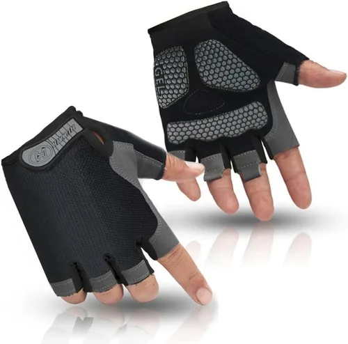 HuwaiH Guantes de ciclismo para hombres y mujeres, guantes de ciclismo con almohadilla antideslizante que absorbe los golpes, guantes de ciclismo de