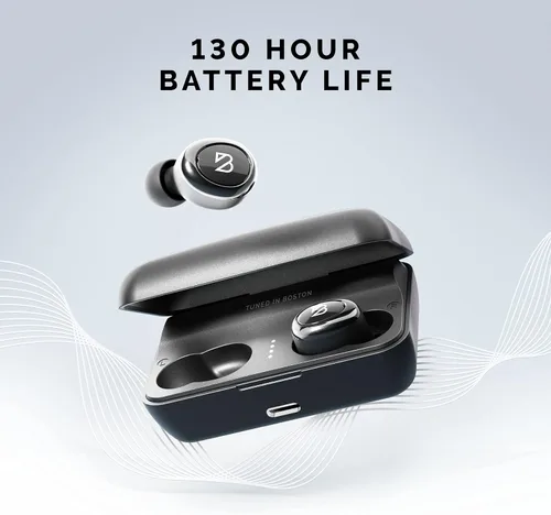 Miniatura 4 de Back Bay Audio Duet 50 Pro - Auriculares Bluetooth inalámbricos a prueba de sudor, batería de 130 horas de duración para iPhone, Android, mini